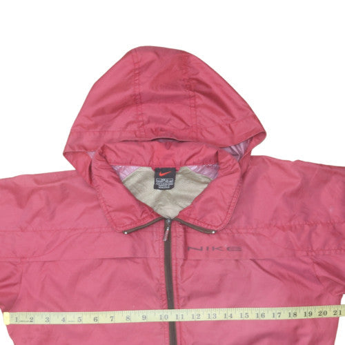 Nike Men's Pink Hooded Windbreaker Jacket Size L