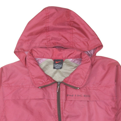 Nike Men's Pink Hooded Windbreaker Jacket Size L