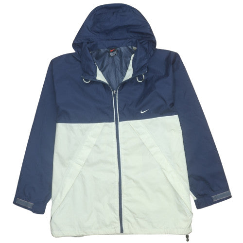 Nike Men's Blue Windbreaker Hooded Full Zip Jacket L