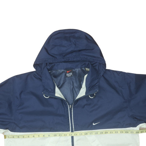 Nike Men's Blue Windbreaker Hooded Full Zip Jacket L