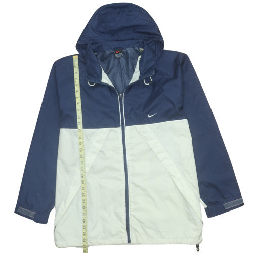 Nike Men's Blue Windbreaker Hooded Full Zip Jacket L