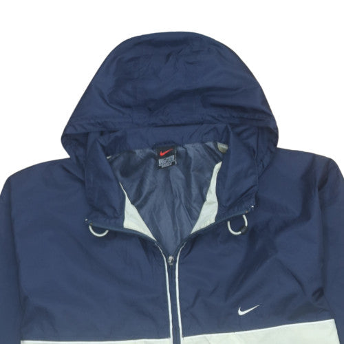Nike Men's Blue Windbreaker Hooded Full Zip Jacket L