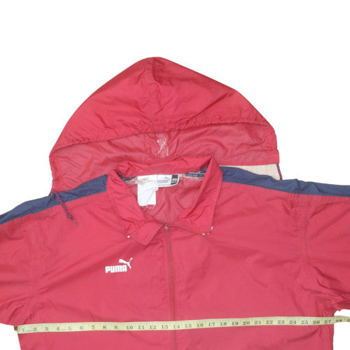 Puma Men’s Red 2XL Windbreaker Sports Hooded Jacket