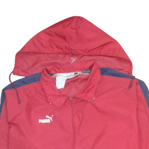 Puma Men’s Red 2XL Windbreaker Sports Hooded Jacket