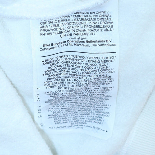 Nike SB Men's White Medium Pullover Hoodie with Zip Pocket