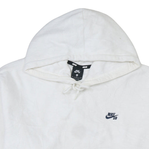 Nike SB Men's White Medium Pullover Hoodie with Zip Pocket