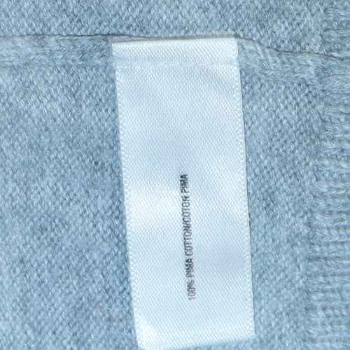 Gap Men's Grey V-Neck Cotton Pullover Jumper Size M