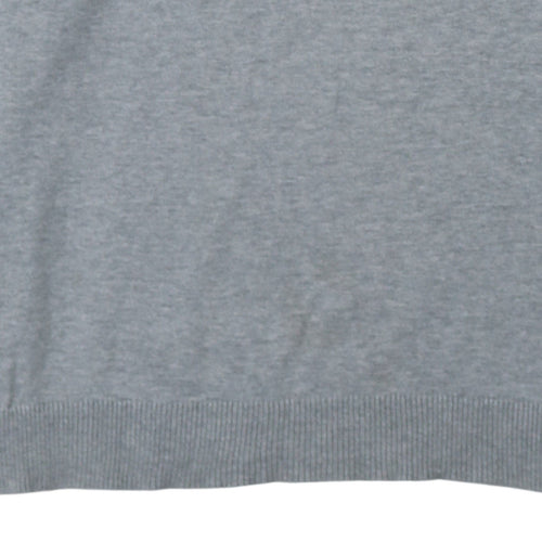 Gap Men's Grey V-Neck Cotton Pullover Jumper Size M