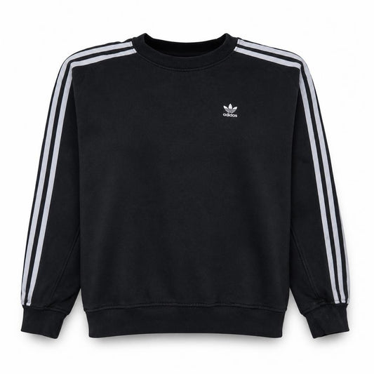 Front view of Adidas women’s black xs crew neck pullover sweatshirt