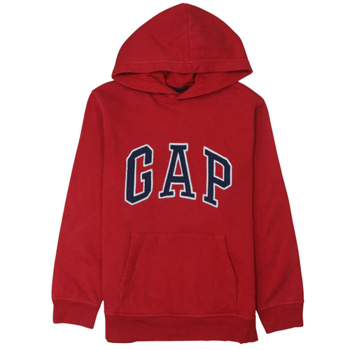 GAP Boys Red Pullover Hoodie Size 14-16 Cotton Blend Logo Sweatshirt