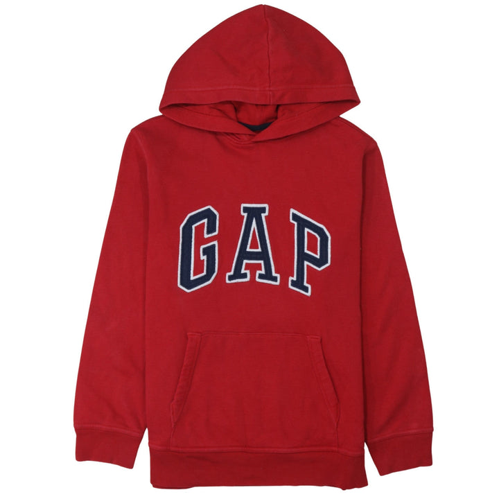 GAP Boys Red Pullover Hoodie Size 14-16 Cotton Blend Logo Sweatshirt