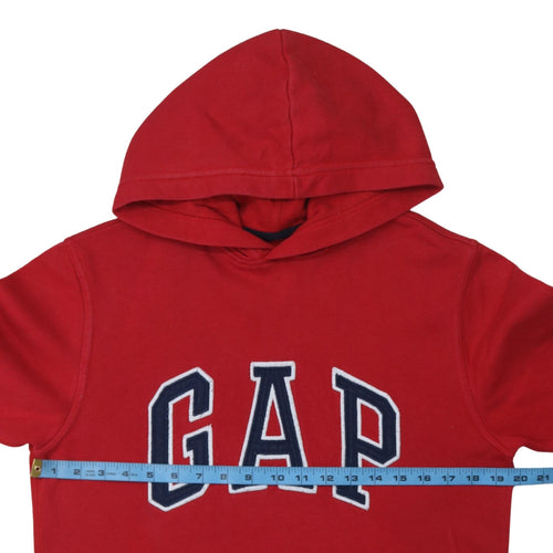 GAP Boys Red Pullover Hoodie Size 14-16 Cotton Blend Logo Sweatshirt