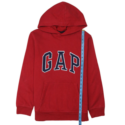 GAP Boys Red Pullover Hoodie Size 14-16 Cotton Blend Logo Sweatshirt