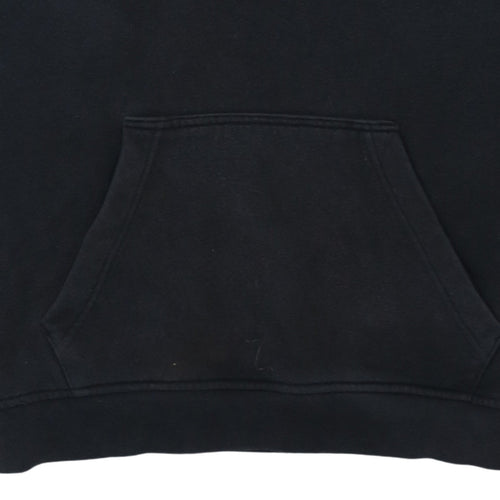 adidas Mens Black Pullover Hoodie Small Logo Fleece Sweatshirt
