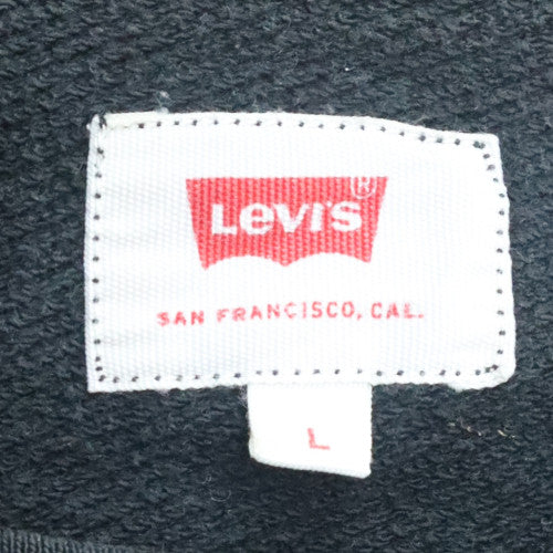 Levi's Men Black Embroidered Logo Crew Neck Sweatshirt L Regular Fit