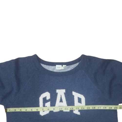 GAP Womens Blue Cotton Blend Logo Pullover Sweatshirt Size M