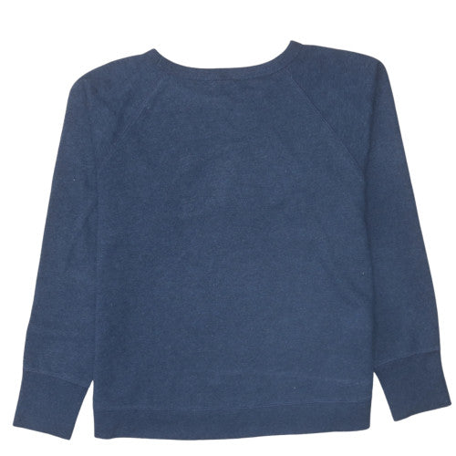 GAP Womens Blue Cotton Blend Logo Pullover Sweatshirt Size M