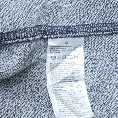 GAP Womens Blue Cotton Blend Logo Pullover Sweatshirt Size M