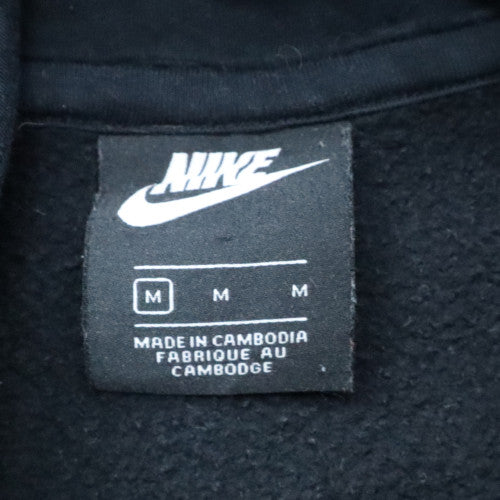 Nike Men's Black Pullover Hoodie M Regular Fit Fleece Logo Sportswear