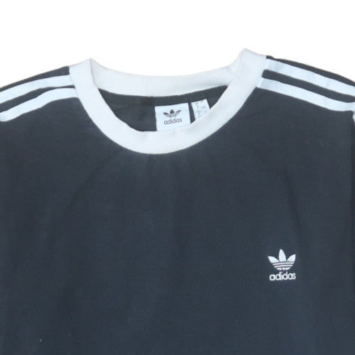 Adidas Women's Black Long Sleeve Crew Neck Jersey Top Size 16