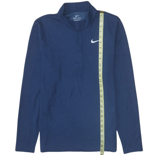 Nike Men's Blue Dri-FIT 1/4 Zip Long Sleeve Sweatshirt M