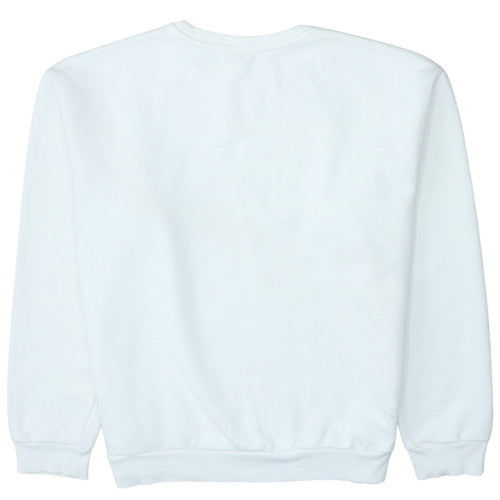 Puma Womens White Crew Neck Pullover Sweatshirt Size M Relaxed Fit