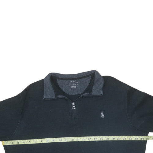 Polo Ralph Lauren Men's Black L 1/4 Zip Pullover Sweatshirt