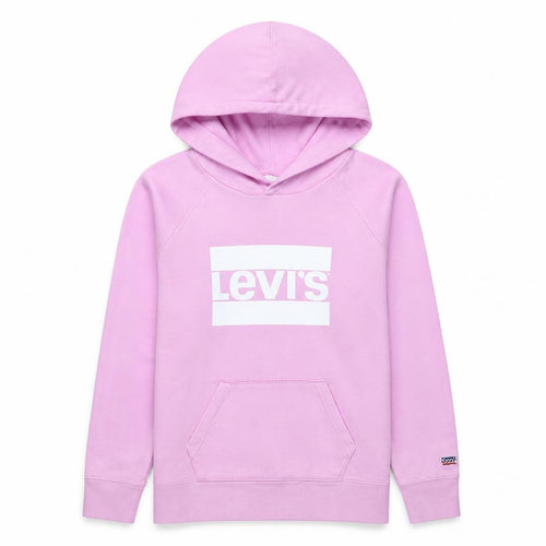 Levi's Women Pink Pullover Hoodie S Hooded Cotton Logo Sweatshirt