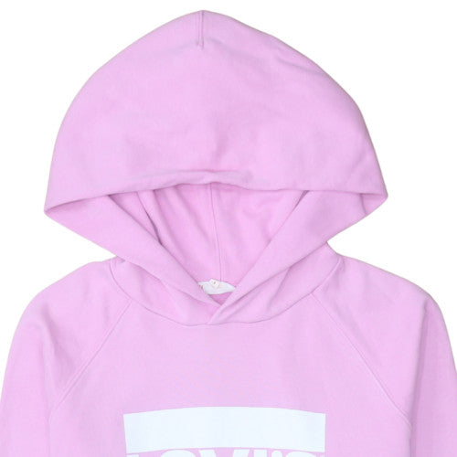Levi's Women Pink Pullover Hoodie S Hooded Cotton Logo Sweatshirt