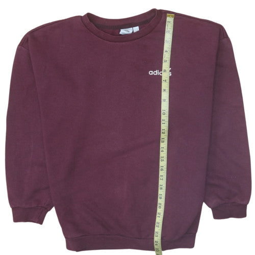 Adidas Womens Burgundy Crew Neck Pullover Sweatshirt UK 6 XS
