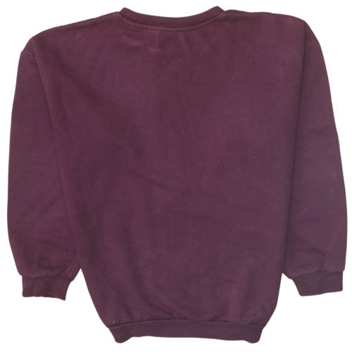 Adidas Womens Burgundy Crew Neck Pullover Sweatshirt UK 6 XS