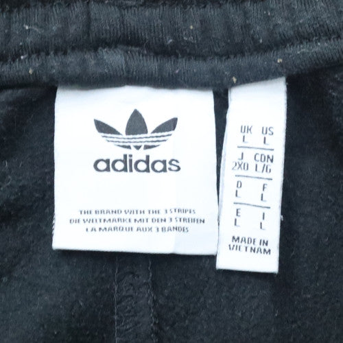Adidas Mens Black Jogger Sweatpants L Elastic Waist Pockets Casual