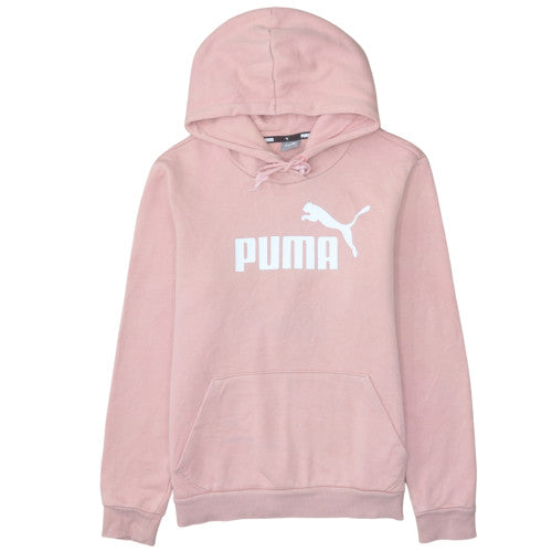 Puma Womens Pink Pullover Hoodie M Logo Hooded Sweatshirt