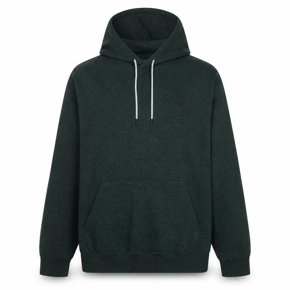Front view of Nike Men's Green Pullover Hoodie L Regular Fit Fleece Sweatshirt