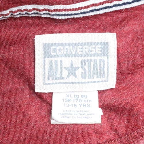 Converse Boys Red Full Zip Hoodie XL 13-15 Years Cotton Blend