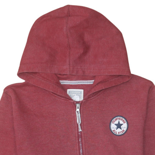 Converse Boys Red Full Zip Hoodie XL 13-15 Years Cotton Blend