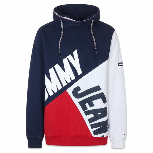 Front view of Tommy Jeans Men's Multicolour M Pullover Hoodie Cotton