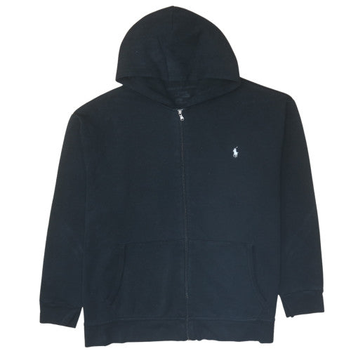 Polo Ralph Lauren Men's Black Full Zip Hoodie Size L Cotton Fleece