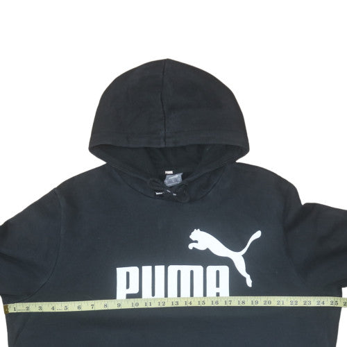 Puma Men’s Black XL Pullover Hoodie with Logo and Kangaroo Pocket
