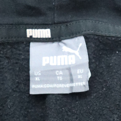 Puma Men’s Black XL Pullover Hoodie with Logo and Kangaroo Pocket
