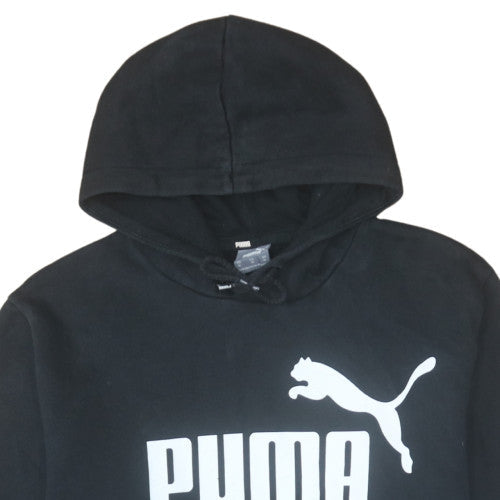 Puma Men’s Black XL Pullover Hoodie with Logo and Kangaroo Pocket