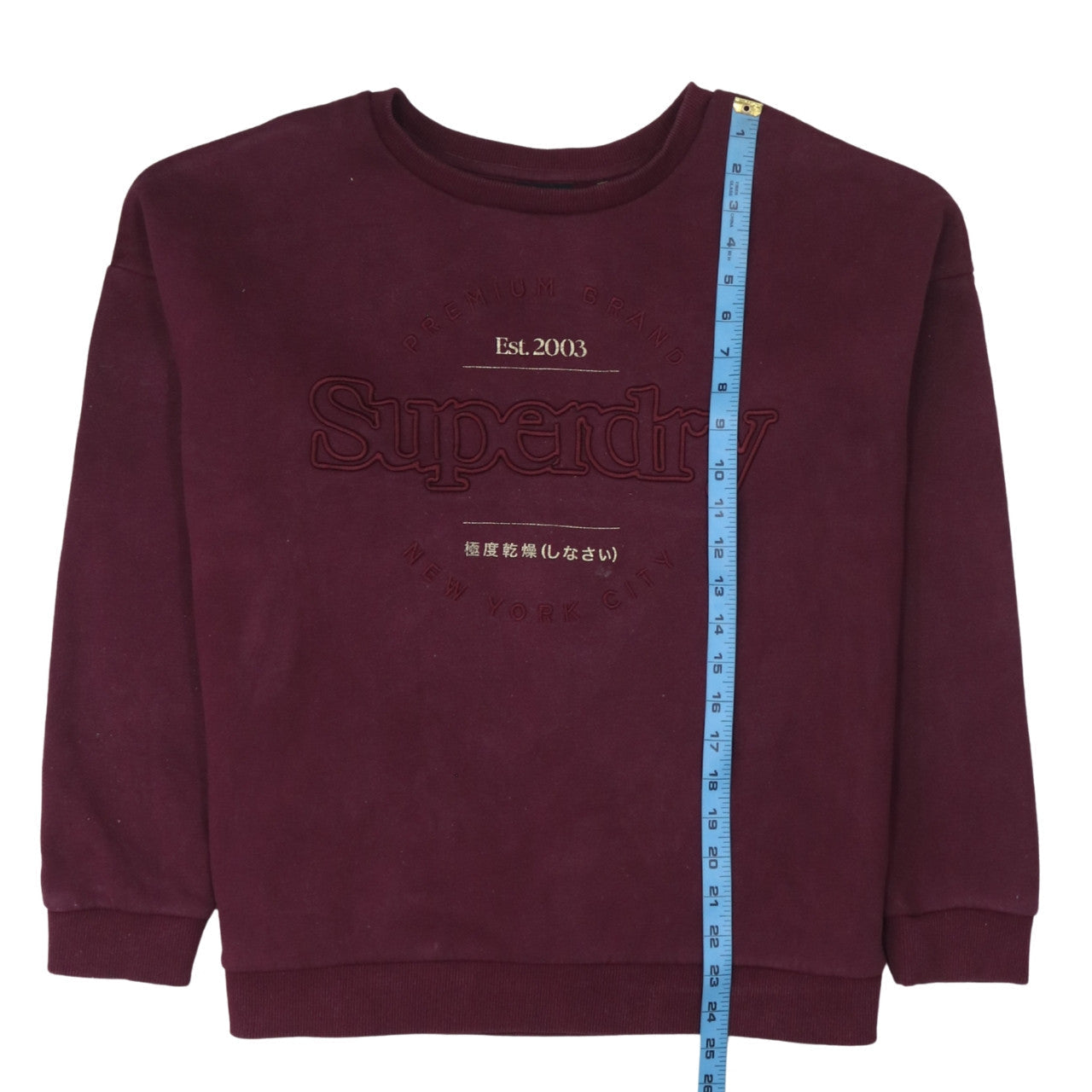 Superdry Womens Burgundy Pullover Sweatshirt UK 16 Cotton Blend