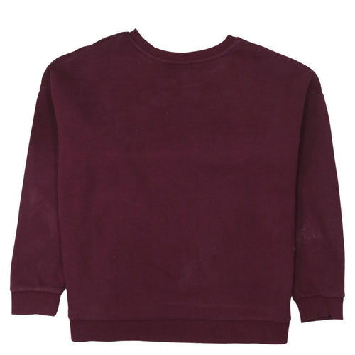 Superdry Womens Burgundy Pullover Sweatshirt UK 16 Cotton Blend