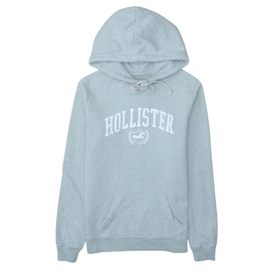 Hollister Women's Grey Pullover Hoodie Medium Embroidered Logo Casual