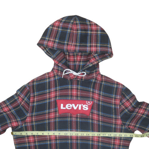 Levi's Men's Multicoloured Plaid Pullover Hoodie Size M