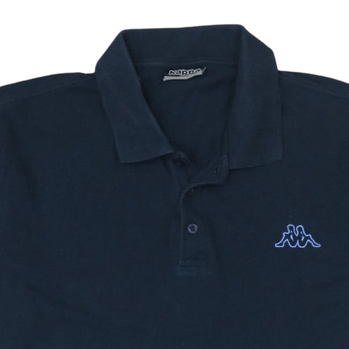 Kappa Men's Blue Cotton Short Sleeve Polo Shirt Size L