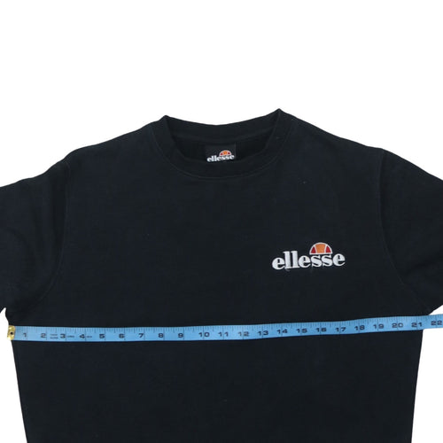 Ellesse Womens Black Cotton Blend Crew Neck Sweatshirt UK 12