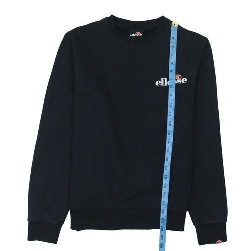 Ellesse Womens Black Cotton Blend Crew Neck Sweatshirt UK 12