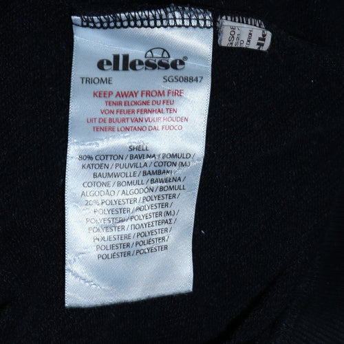 Ellesse Womens Black Cotton Blend Crew Neck Sweatshirt UK 12