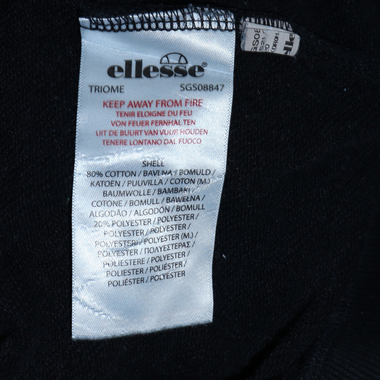 Ellesse Womens Black Cotton Blend Crew Neck Sweatshirt UK 12